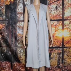 Halston | Sleeveless Maxi Cardigan/Open Vest